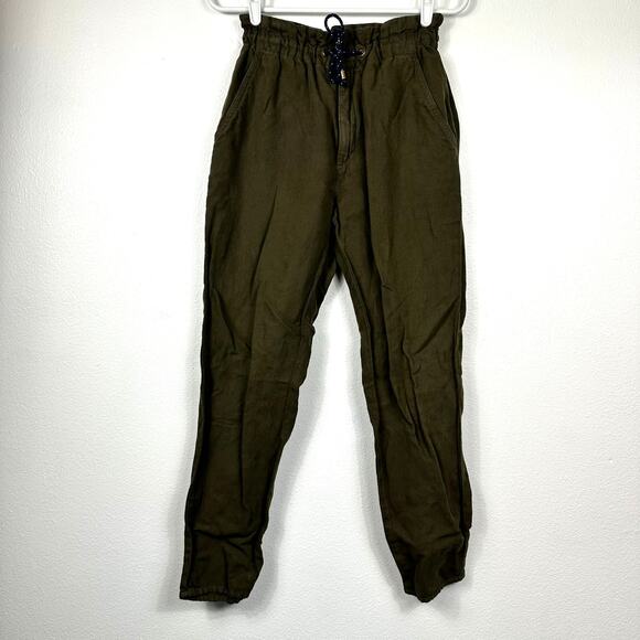 Veronica Beard Jay Ankle Carrot Pants in Army Green Small - Picture 2 of 14